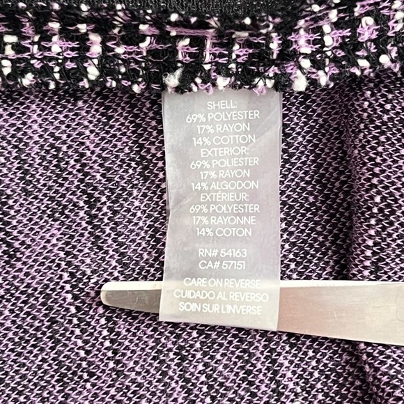 Karl LagerfeldTweed Sheath Dress Womens size10 Purple Mini Sleeveless EUC - Picture 11 of 12